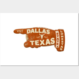 Vintage Dallas Texas Travel Cow Cattle Lonestar State Bull Skull Posters and Art